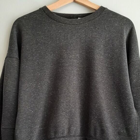 ADIDAS \ Pullover Sweatshirt Grey w/ Side Zippers Sz M - Picture 2 of 12
